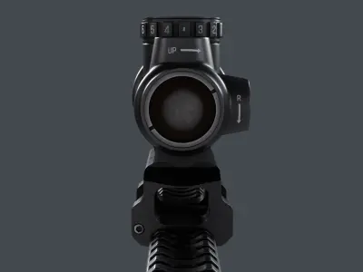 Trijicon MRO Compatible Reflex Sight with Picatinny Rail Mount  Free low-poly 3D model
