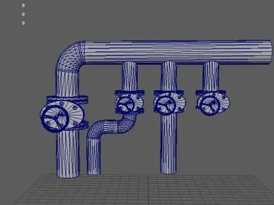rusty pipes 3D model by ahammodullah