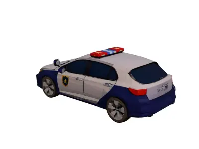 Low Poly Modern Police Car Vehicle Model PBR Texture Low-poly 3D model