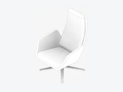 Furniture - Chair - Contemporary - High - Swivel Low-poly 3D model