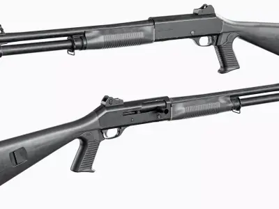 Benelli M4 Modular Shotgun Low-poly 3D model