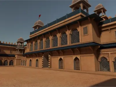Castle temple Low-poly 3D model