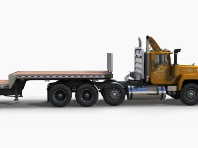 Vintage american dropdeck truck  Low-poly 3D model