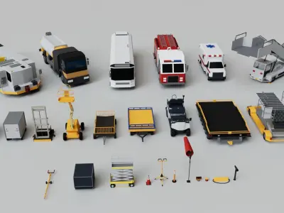 Airport Mega Collection Pack Low-poly 3D model