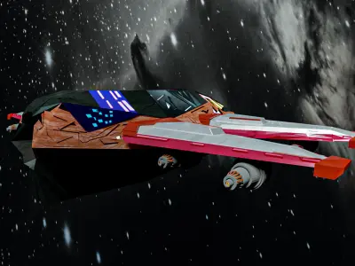 The Spaceship Exterior Low-poly 3D model