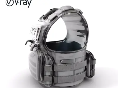 Tactical Police Vest D Model Pack Low-poly 3D model