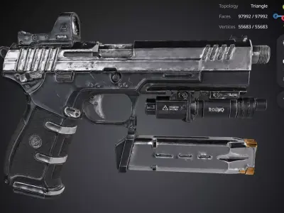 Futuristic Pistol 3D model