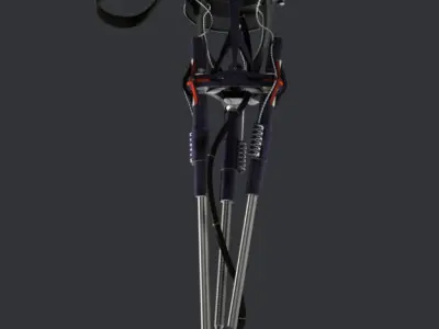 Trimaniple robotic arm animated 3D model