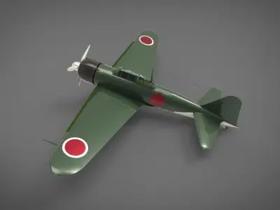 Mitsubishi A6M Zero 3D model 2