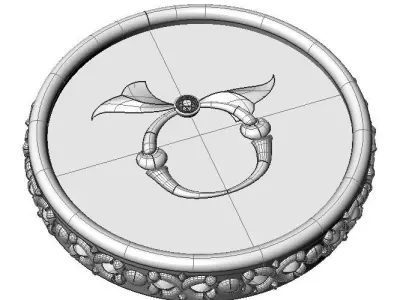 Brooche with armenian letter Ts 3D print model