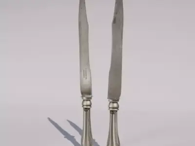 An old knife from the 20th century Low-poly 3D model