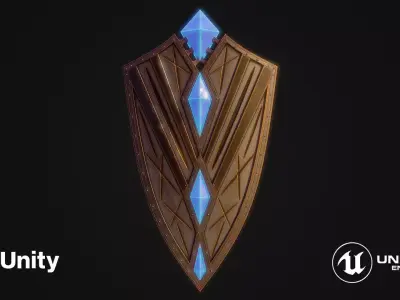 Fantasy shield 2 Low-poly 3D model