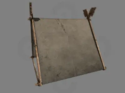 Viking Tent Gokstad Low-poly 3D model
