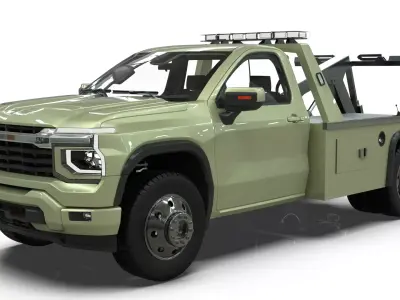 2027 Silverado Concept  Modern Tow Truck Wrecker Edition 3D model