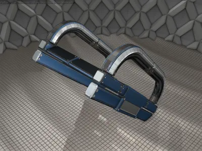 Sci-Fi Stairs - 11 - Blue Version  Low-poly 3D model
