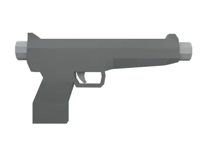 Low Poly Gun v1 001 Low-poly 3D model