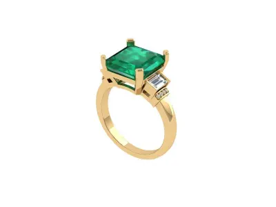 3-Stone-Ring 3D print model 4