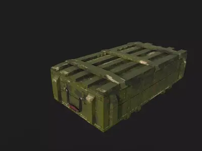 Wooden Military Ammunition Box Low-poly 3D model