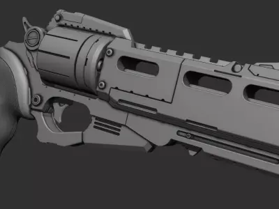 Revolver Zbrush HighPoly 3D model 3D model