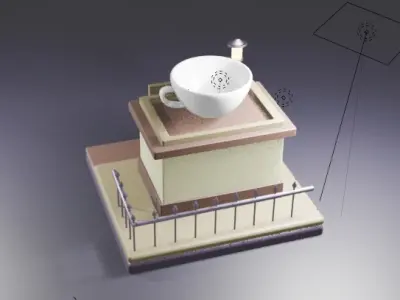 3D Coffee Shop Exterior Model - Realistic Design Low-poly 3D model