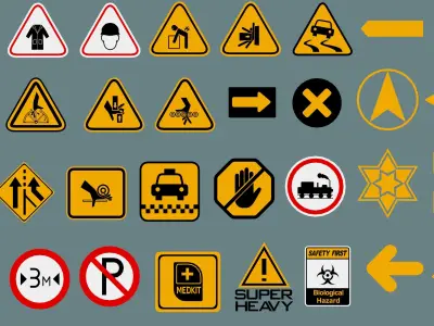 Polygon Decals - 201 pieces - Collection 1 Low-poly 3D model