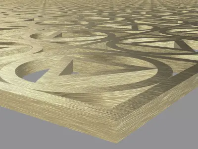 Gold Pattern Decorative Panel 4 Free 3D model