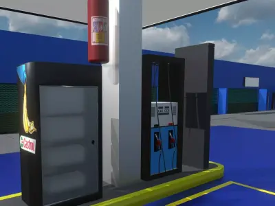 POSTO DE GASOLINA Low-poly 3D model