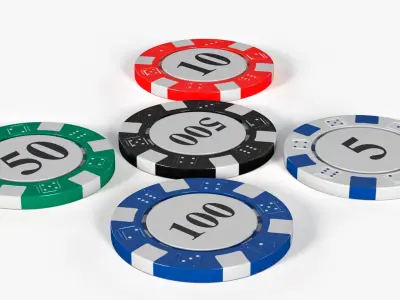 Poker Chip with Value 3D model