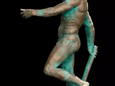 Neptune Sculpture Low-poly 3D model