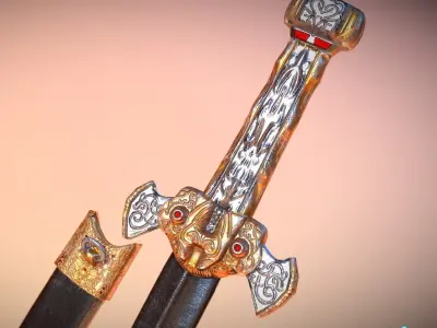 Roman Dagger Low-poly 3D model