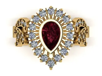 Classical women s ring 3D print model