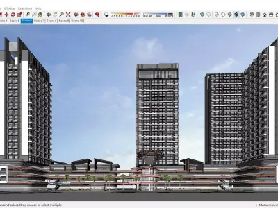 Sketchup Commercial Complex M10 3D model