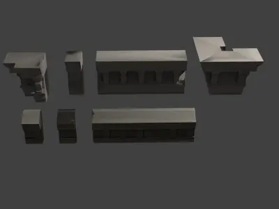 Modular Architectural Kit Low-poly 3D model