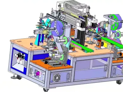 Automatic Dual-Head Flat Product Labelling Machine 3D CAD Model 3D model