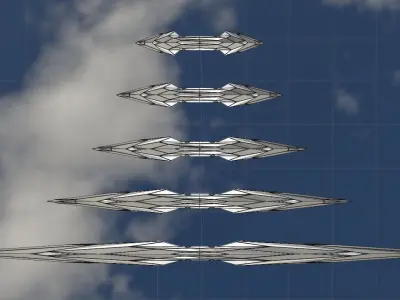 Futuristic Cubic Silver Weapons Low-poly 3D model