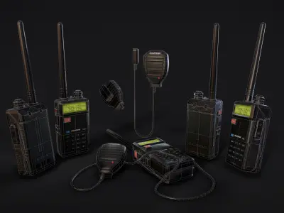 Baofeng UV-5R Walkie Talkie Radio Low-poly 3D model