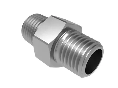Straight Connector 1-4 NPT Male Low-poly 3D model