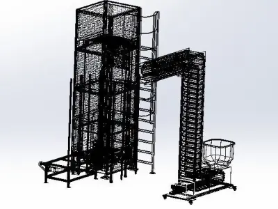 Z chain conveyor Assembly 3D model