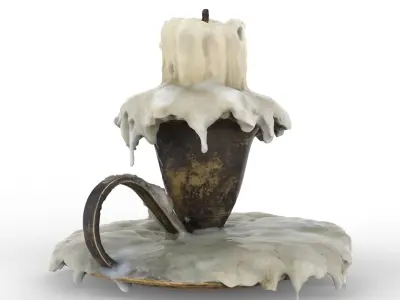 Candleholder medieval Low-poly 3D model