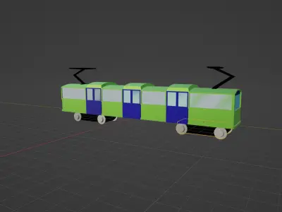 Cartoon Low Poly Train 01 Low-poly 3D model