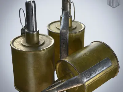 Soviet grenade RG-42 Low-poly 3D model