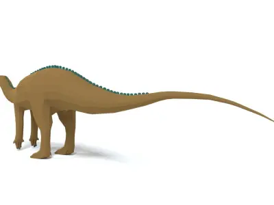 Low Poly Cartoon Tenontosaurus Dinosaur Low-poly 3D model