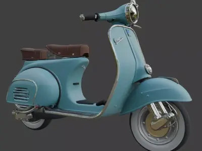 Vintage Retro Scooter 3D Model 3D model purchase