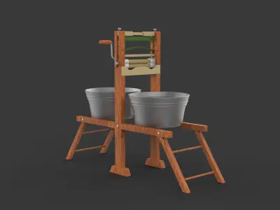  Antique washing machine 3D model