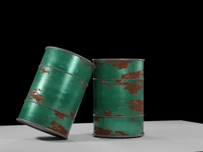 Game ready Oil barrel Free low-poly 3D model