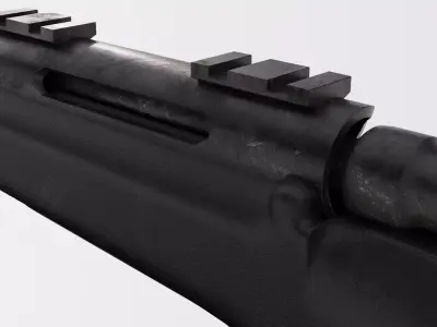 Bolt-Action Hunting Rifle Realistic 3D Model Game Ready Low-poly 3D model