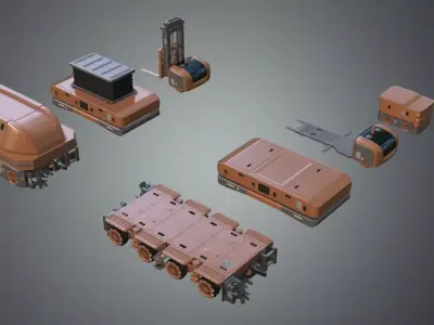Industrial Robots Platforms 3D model