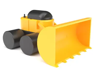 Toy bulldozer 02 3D model
