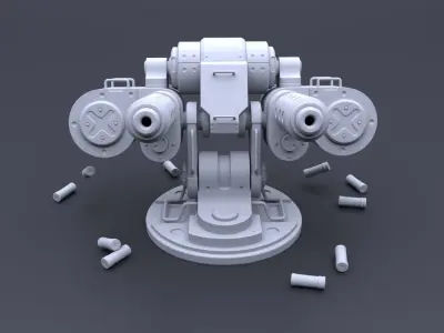Machine Gun or Turret  Free low-poly 3D model