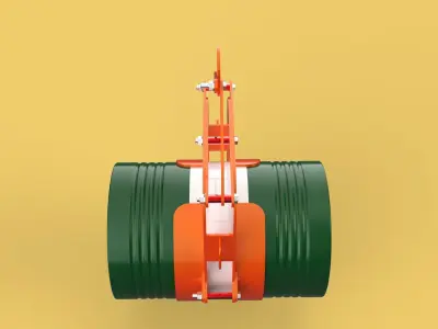 DRUM BARREL HORIZONTAL TONGS SCISSOR GRIPPER LIFTING CLAMP GRAB 3D model
